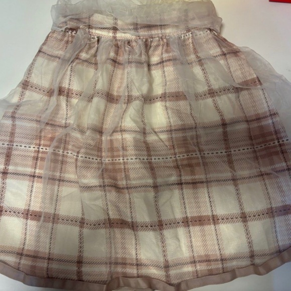 Axes Femme Light Brown and pink checked chiffon dress - Picture 2 of 4